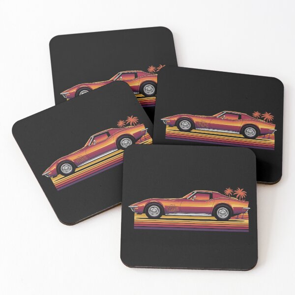 Item preview, C3 Stingray Retro Sunset Side Profile Classic Muscle Car designed and sold by Off-Road-Zone.