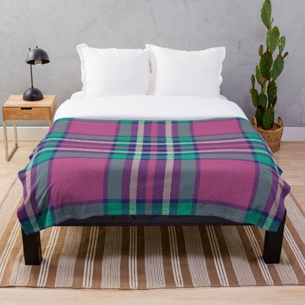 Aperçu de l'œuvre Texture tartan à carreaux rose vif et turquoise créée et vendue par PowerAntShop.
