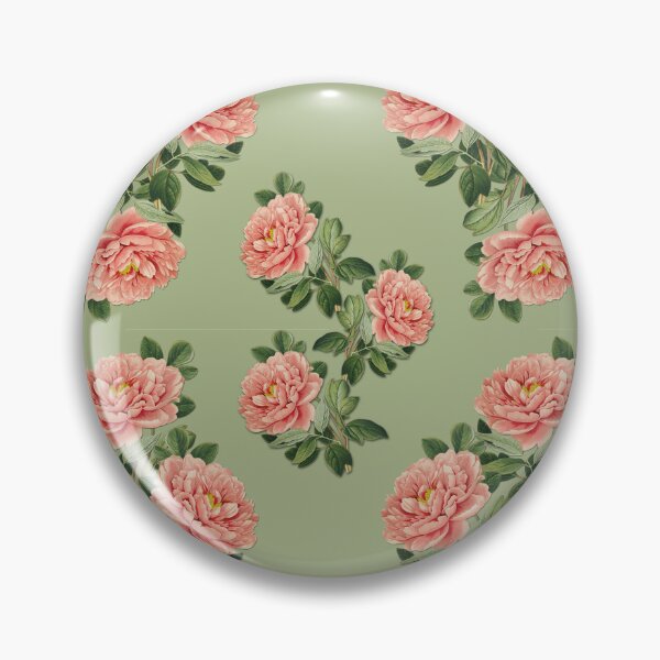 Item preview, Pink Peony Botanical Pattern Sage Green Vintage Floral designed and sold by Zaya_art.