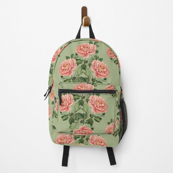 Item preview, Pink Peony Botanical Pattern Sage Green Vintage Floral designed and sold by Zaya_art.