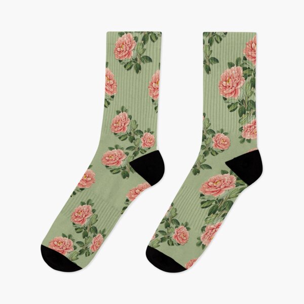 Item preview, Pink Peony Botanical Pattern Sage Green Vintage Floral designed and sold by Zaya_art.