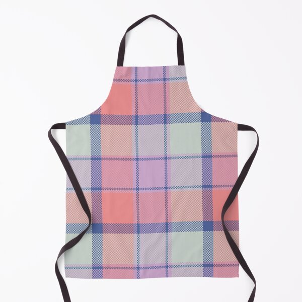 Item preview, Soft Peach and Lavender Plaid Fabric Pattern designed and sold by PowerAntShop.