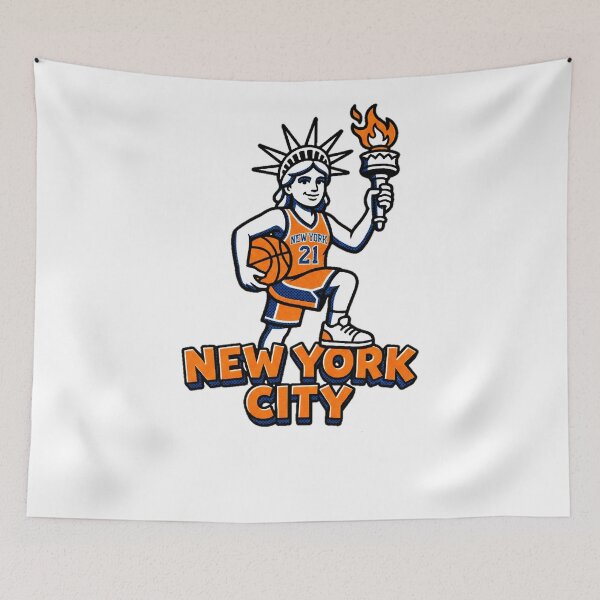 Item preview, New York City Basketball Statue of Liberty Mascot  Funny NYC Sports Fan designed and sold by SkTee2k.
