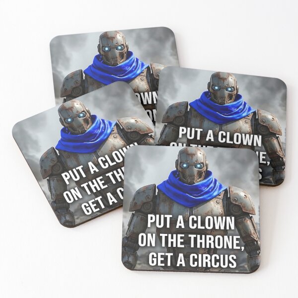 Item preview, PUT A CLOWN ON THE THRONE, GET A CIRCUS - Political Satire Dystopian Robot designed and sold by ToxicInkArt.