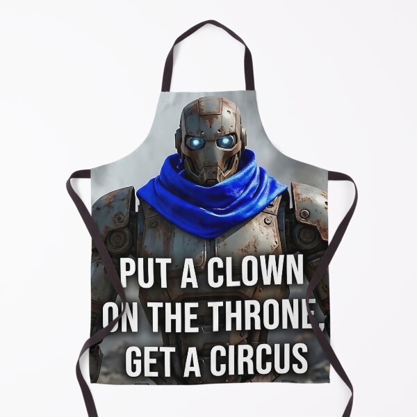 Item preview, PUT A CLOWN ON THE THRONE, GET A CIRCUS - Political Satire Dystopian Robot designed and sold by ToxicInkArt.