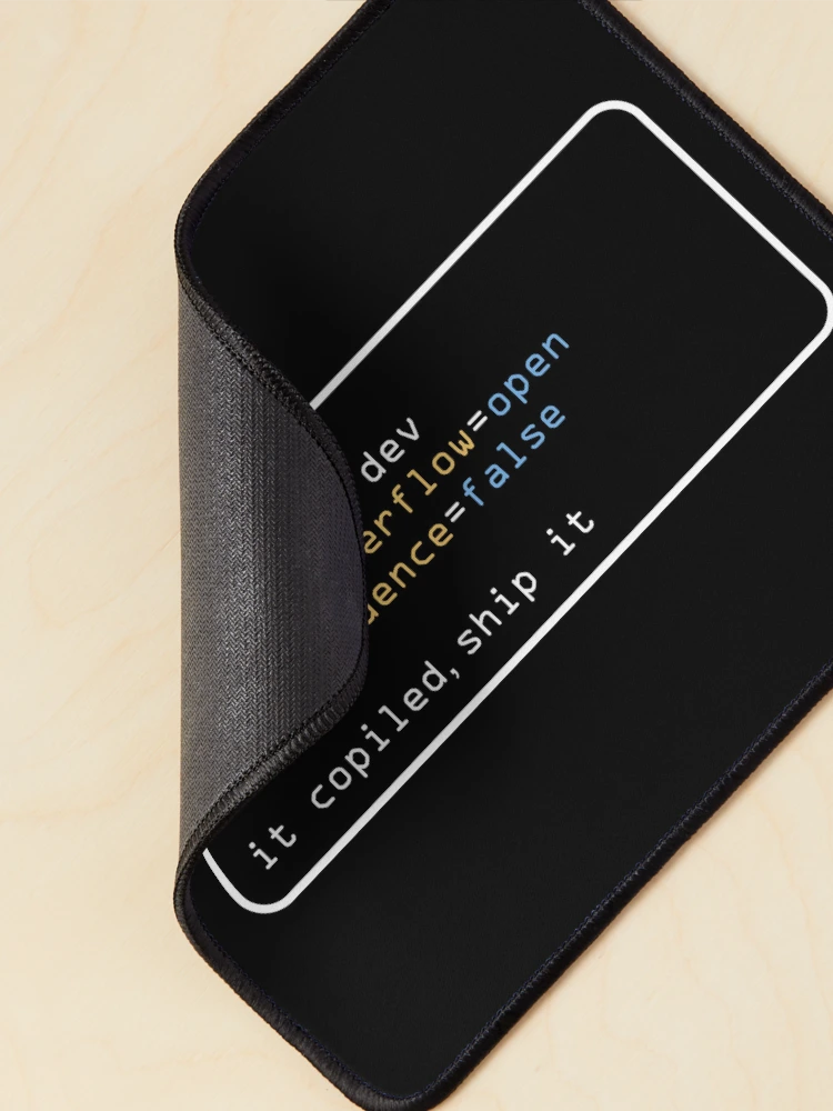 Thumbnail 2 of 5, Mouse Pad, Developer Stack Overflow Confidence False - Terminal Design Programmer Compiled Code designed and sold by charlypicazo.