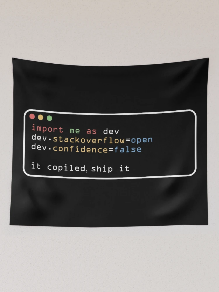 Thumbnail 2 of 3, Tapestry, Developer Stack Overflow Confidence False - Terminal Design Programmer Compiled Code designed and sold by charlypicazo.