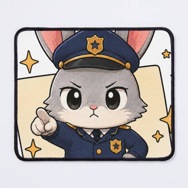 Item preview, Hands Up Cute Police Bunny designed and sold by CarrotBadminton.