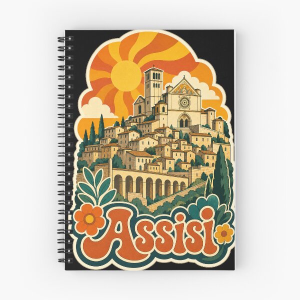 Item preview, Assisi Italy Travel Souvenir - Retro Illustration designed and sold by VisualArtsOasis.