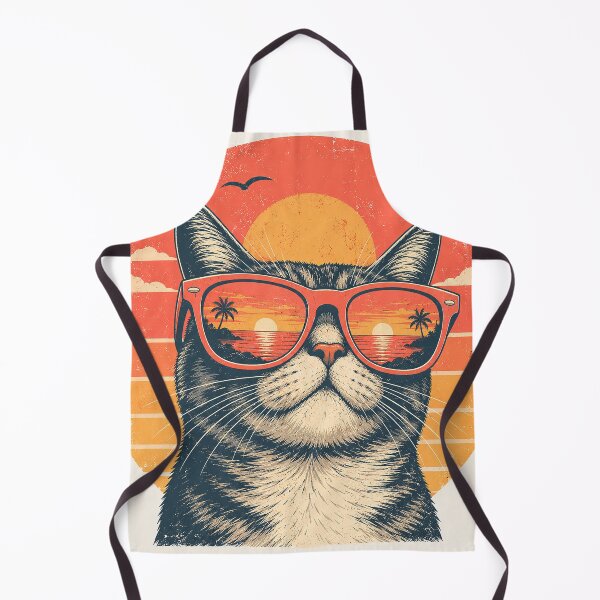 Item preview, Retro Sunset Cat with Sunglasses – Vintage Cool Cat Design designed and sold by slikar.