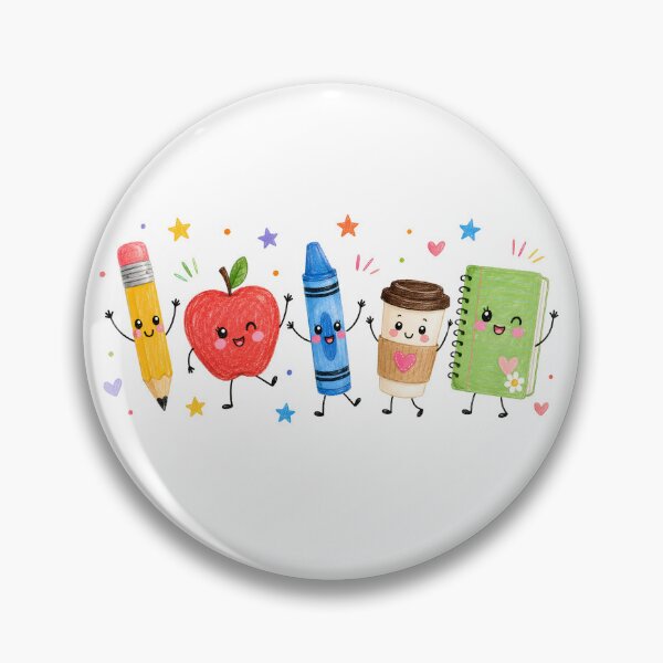 Item preview, Back to School Cute Supplies Pencil Apple Crayon Coffee Notebook  designed and sold by VGAfanatic.