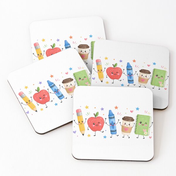 Item preview, Back to School Cute Supplies Pencil Apple Crayon Coffee Notebook  designed and sold by VGAfanatic.