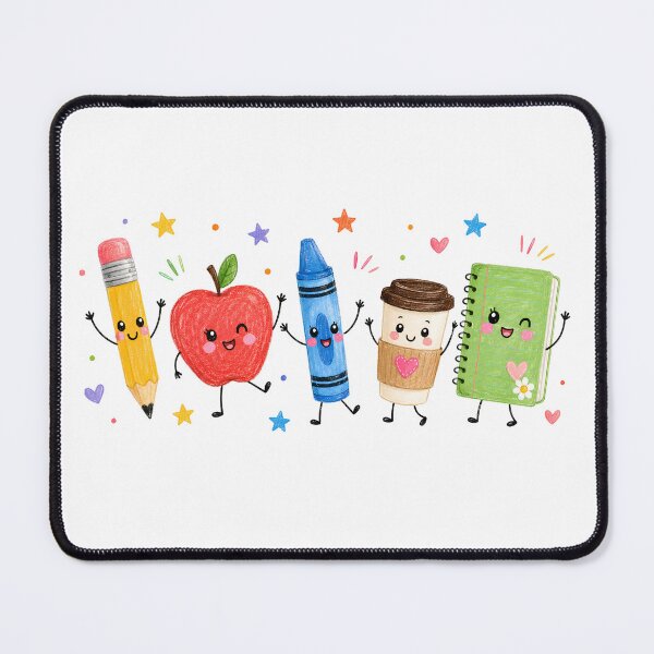 Item preview, Back to School Cute Supplies Pencil Apple Crayon Coffee Notebook designed and sold by VGAfanatic.