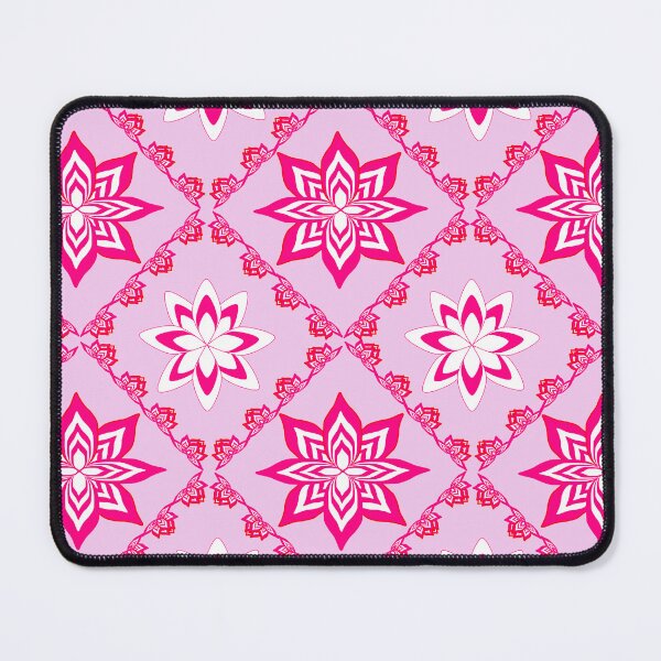 Item preview, Fuchsia and White Lotus Flower Geometric Lattice Seamless Pattern designed and sold by Ei-Ei.