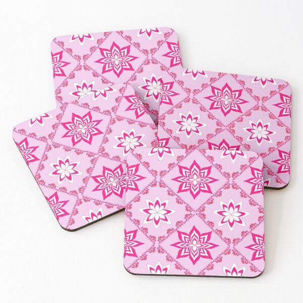 Item preview, Fuchsia and White Lotus Flower Geometric Lattice Seamless Pattern designed and sold by Ei-Ei.