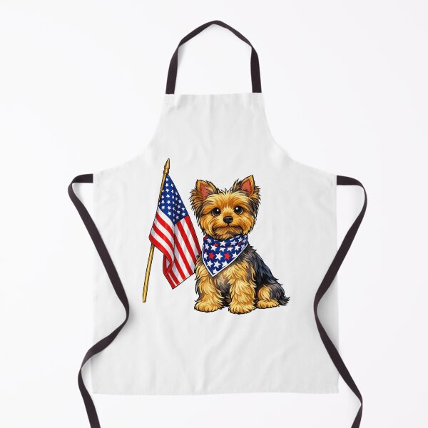 Item preview, Patriotic Yorkie Cartoon – Cute American Flag Dog Illustration designed and sold by AMIR PRO .