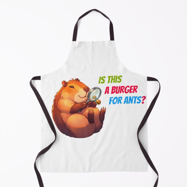 Item preview, Funny Capybara Food Is This A Burger For Ants Meme Sticker designed and sold by Dinaelsherkawy.