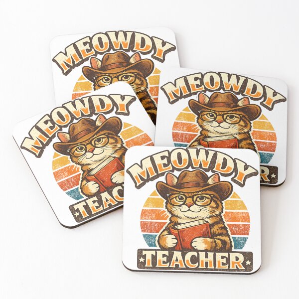 Item preview, Meowdy Teacher Cat Retro Back To School Teacher Gift Vintage Cat Lover designed and sold by mansourhamid.