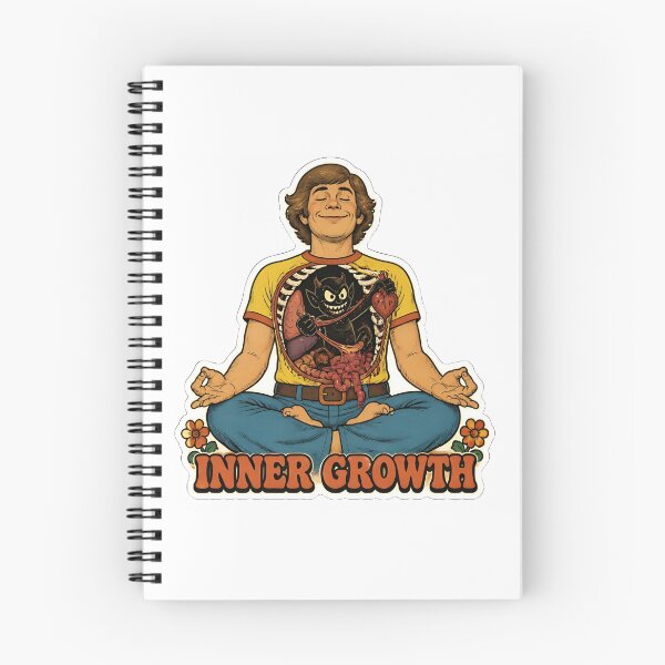 Item preview, Inner Growth Funny Meditation Demon Retro 70s Mental Health Vintage Sticker designed and sold by RareVisuals.