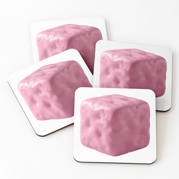 Item preview, Bubblegum Cube – Photorealistic Pink Chewing Gum Block designed and sold by EmeraldeaArt.