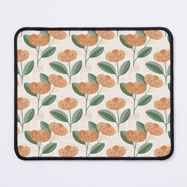 Item preview, Retro Orange Floral Stem Pattern Sage Green Cottagecore Earthy designed and sold by Zaya_art.