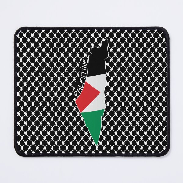 Item preview, Palestine Flag Map Design with Palestinian Kufiya Pattern -White designed and sold by Hurriyyatee.