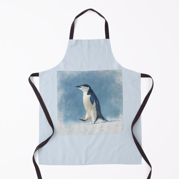 Item preview, Penguin walking across a snowy landscape with blue background designed and sold by Sasas Design.