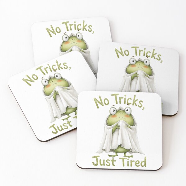 Item preview, No Tricks Just Tired Halloween Frog designed and sold by VikArt7.