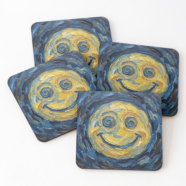 Item preview, Van Gogh Inspired Smiley Face Oil Painting designed and sold by EvrgreenShop.