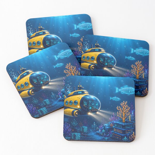 Item preview, :  FUTURISTIC SUBMARINE EXPLORING UNDERWATER DATA STRUCTURES designed and sold by PenchalaPrabhas.
