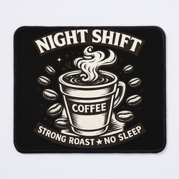 Item preview, Night Shift Coffee Strong Roast No Sleep Vintage Coffee Design designed and sold by ArcadiaSilence.