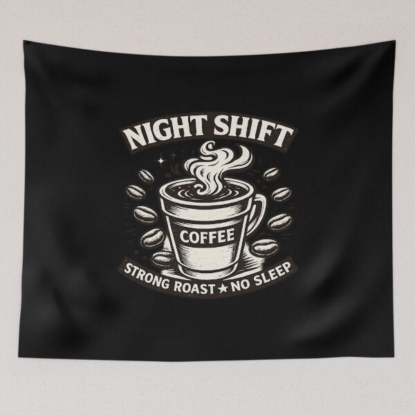 Item preview, Night Shift Coffee Strong Roast No Sleep Vintage Coffee Design designed and sold by ArcadiaSilence.