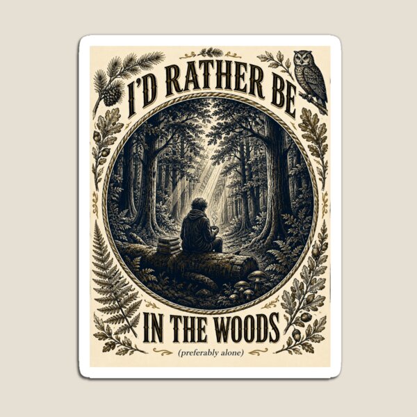 Item preview, Forest Introvert Reading Art Vintage Woodland Solitude Design designed and sold by MotivaChic.