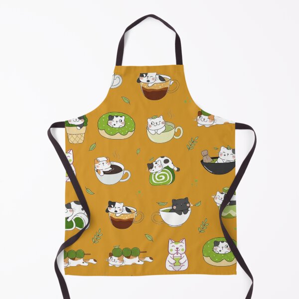 Item preview, Kawaii Matcha Cat Seamless Pattern designed and sold by LinaDesign Store.