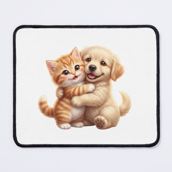 Item preview, Cute Kitten and Puppy Hug designed and sold by krujoArt.