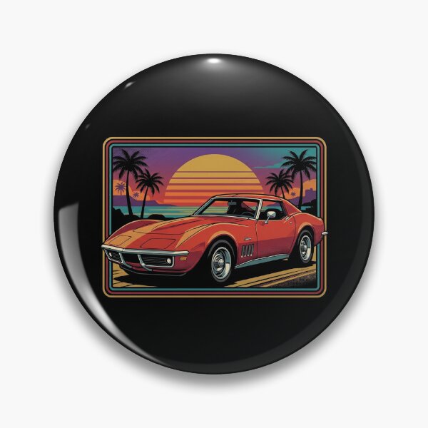 Item preview, C3 Stingray Retro Sunset Front View Classic Muscle Car designed and sold by Off-Road-Zone.