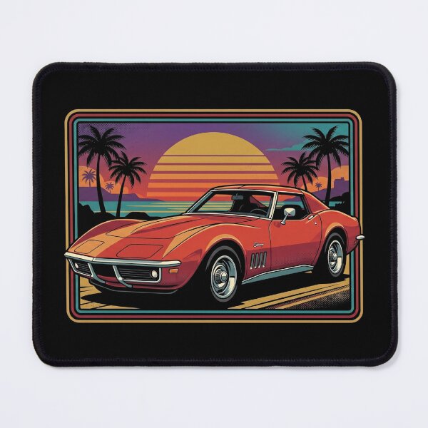 Item preview, C3 Stingray Retro Sunset Front View Classic Muscle Car designed and sold by Off-Road-Zone.