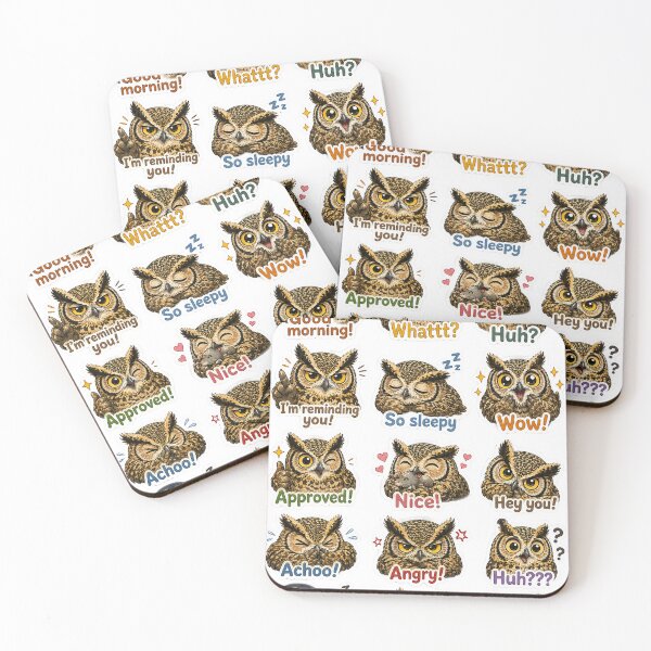 Item preview, Owl Mood Sticker Pack – Cute Owl Reactions for Every Moment designed and sold by MJ-by-Dharan.
