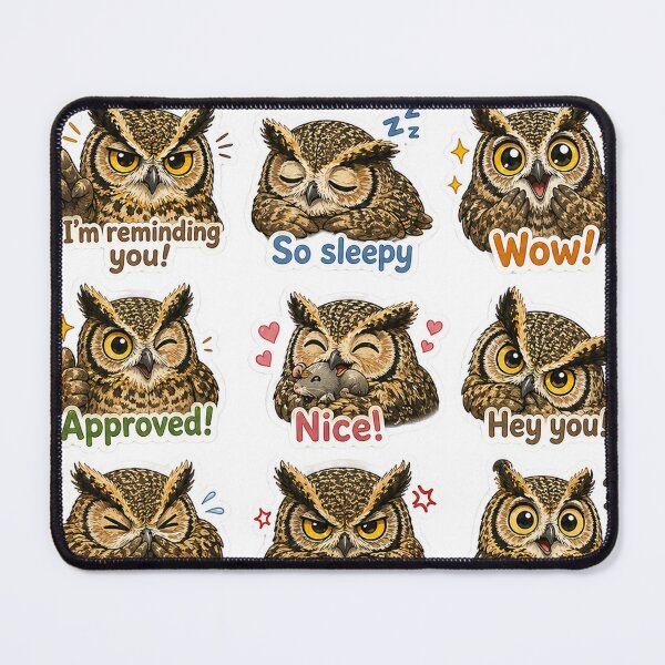 Item preview, Owl Mood Sticker Pack – Cute Owl Reactions for Every Moment designed and sold by MJ-by-Dharan.