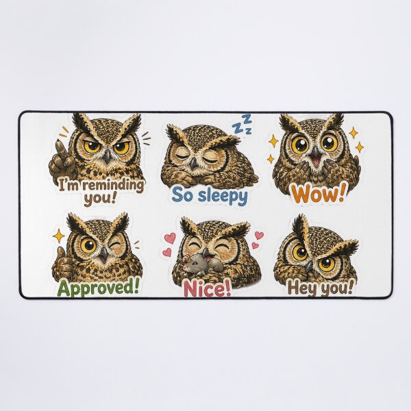 Item preview, Owl Mood Sticker Pack – Cute Owl Reactions for Every Moment designed and sold by MJ-by-Dharan.
