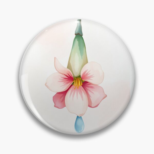 Item preview, Watercolor Pink Flower with Water Droplet designed and sold by Vida e Arte.