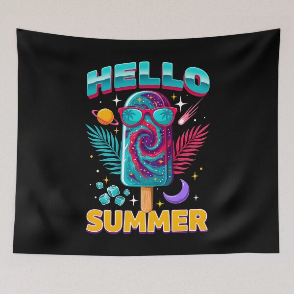 Item preview, Hello Summer Vacation Ice Cream Popsicle Cute Frozen Treat Summer Holiday designed and sold by Redgiant87x.