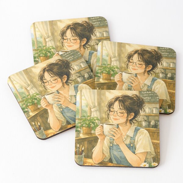 Item preview, Cozy Café Morning – Relaxing Coffee & Croissant Art designed and sold by stylishdzign.