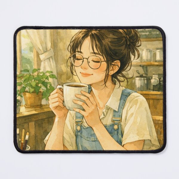 Item preview, Cozy Café Morning – Relaxing Coffee & Croissant Art designed and sold by stylishdzign.