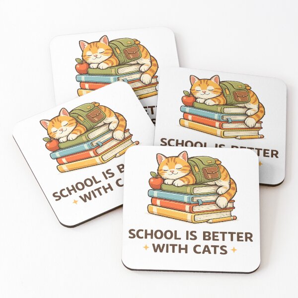 Item preview, School Is Better With Cats Cute Cat Back To School Teacher Student Gift designed and sold by mansourhamid.