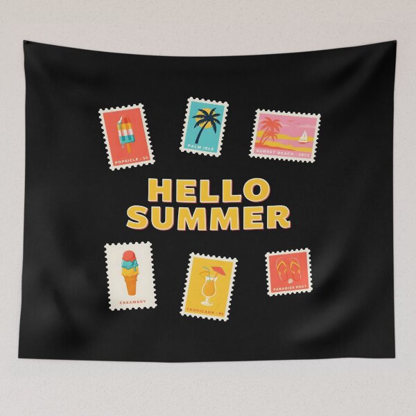 Item preview, Hello Summer Vacation Ice Cream Popsicle Beach Holiday for Ice Cream Lovers designed and sold by Redgiant87x.
