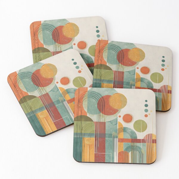 Item preview, Mid Century Modern Geometric Abstract | Retro Bauhaus Shapes Art designed and sold by GrinGalore.