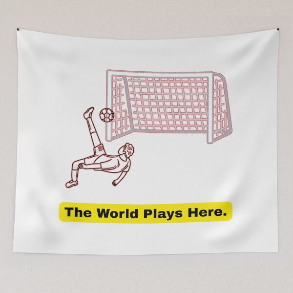 Item preview, The World Plays Here – Bicycle Kick Football Design designed and sold by UrbanEchoHub.