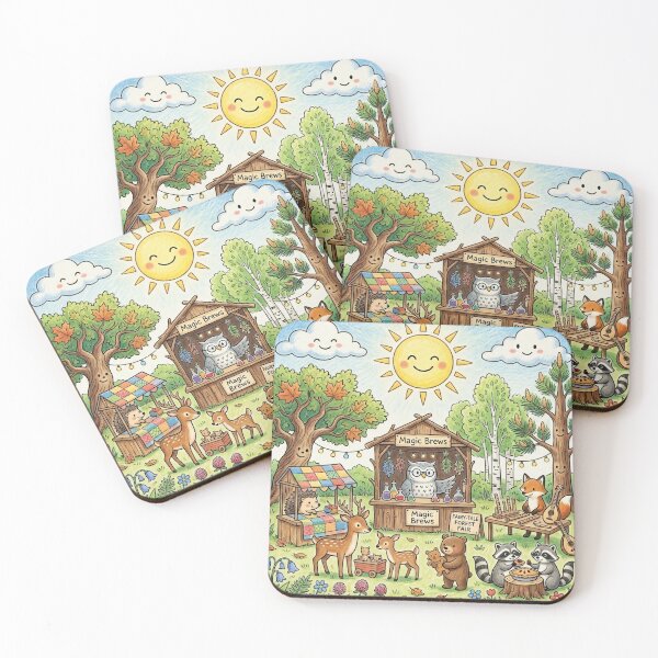 Item preview, Fairy-Tale Forest Fair: Cute Whimsical Woodland Animals Illustration designed and sold by MoonwoodStudio.