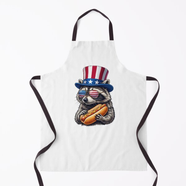 Item preview, Patriotic American Raccoon Eating Hot Dog designed and sold by HometownCozyCo.